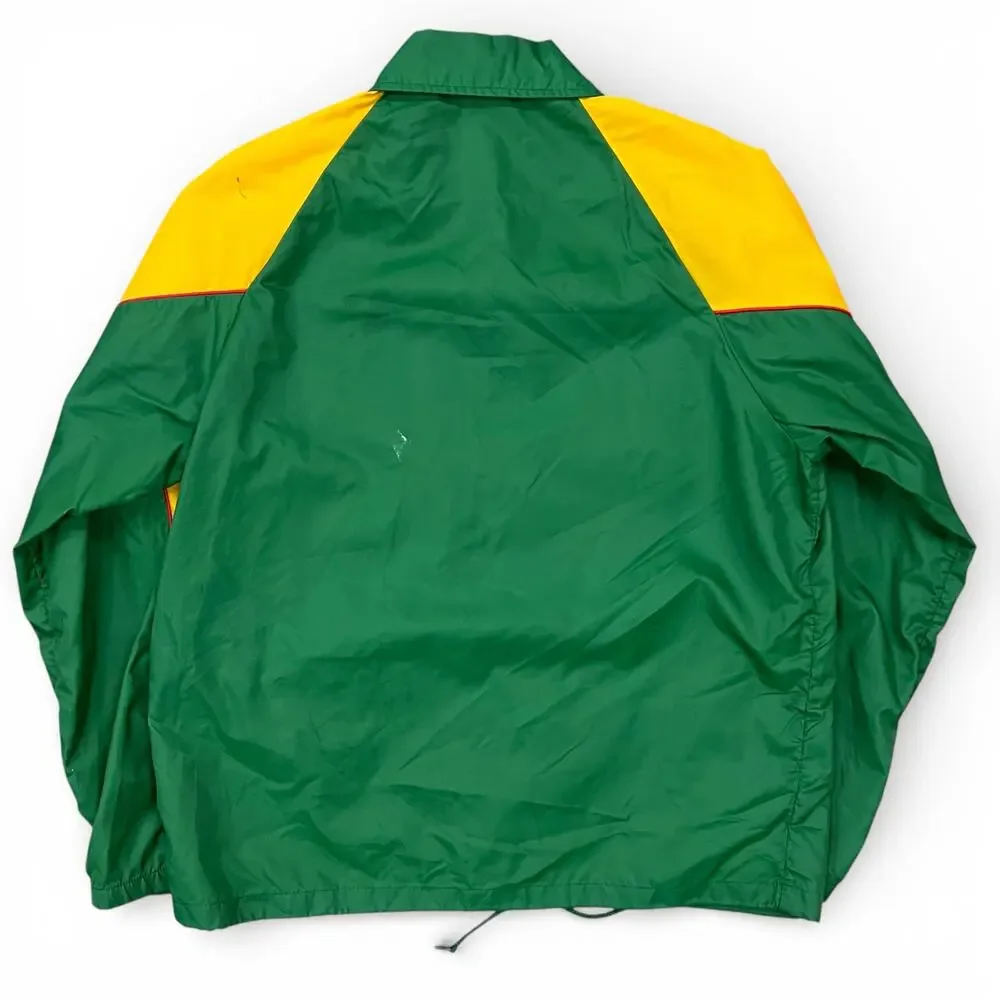 True Vintage Swingster TX Trojan Seed Corn Jacket Windbreaker Coaches Snap Up L